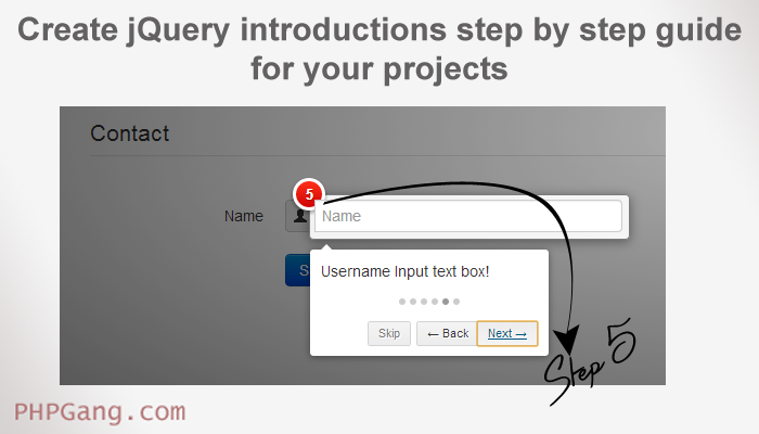 Create jQuery introductions step by step guide for your projects example