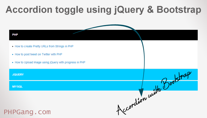 How to create Accordion toggle using jQuery and Bootstrap