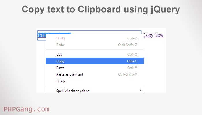 How to copy text to Clipboard using jQuery
