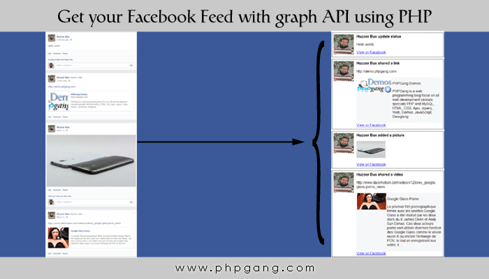 How to get your Facebook Feed with graph API using PHP