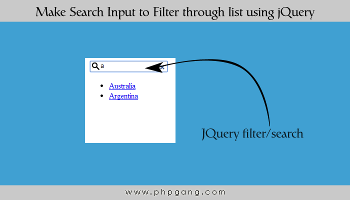 How to make search input to filter through list using jQuery