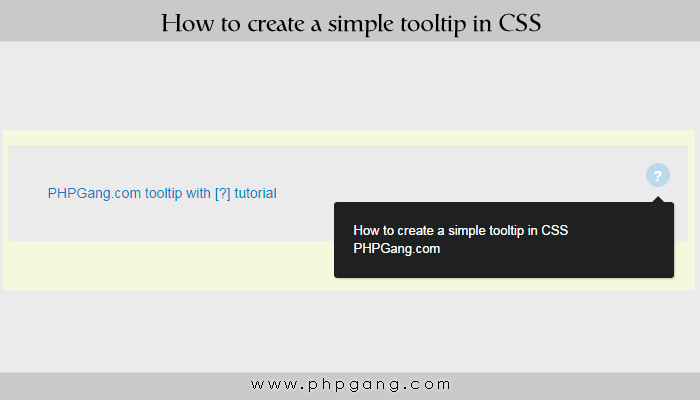 How to create a simple tooltip in CSS3