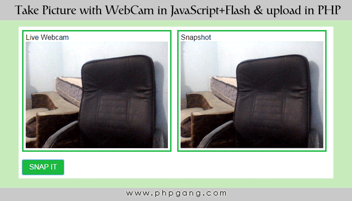 How to Take Picture with WebCam in JavaScript+Flash & upload in PHP