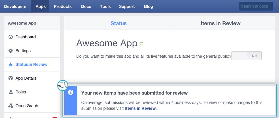How Can I Submit My Facebook App For Review 9-1