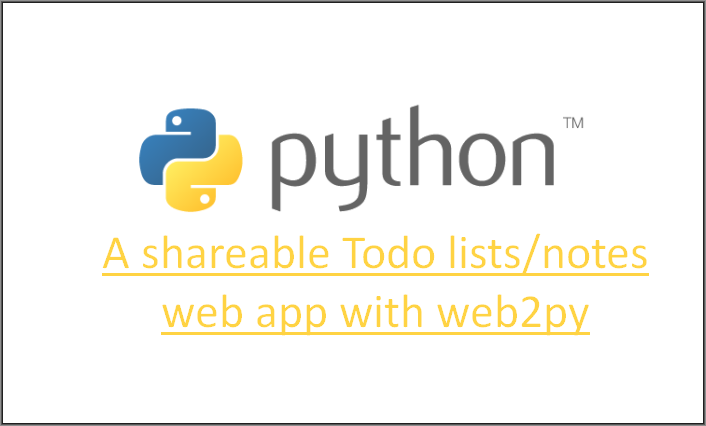 Learning Python a shareable Todo lists-notes web application with web2py