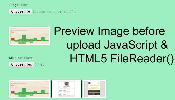 Image before upload JavaScript & HTML5 FileReader