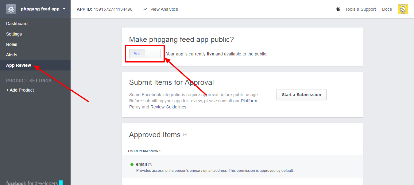 step 6 App Review Facebook for Developers