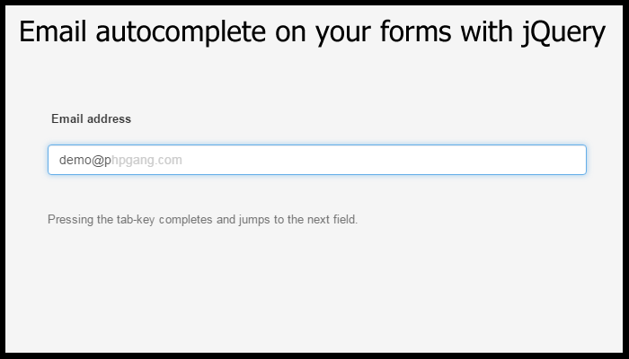 Email autocomplete on your forms with jQuery